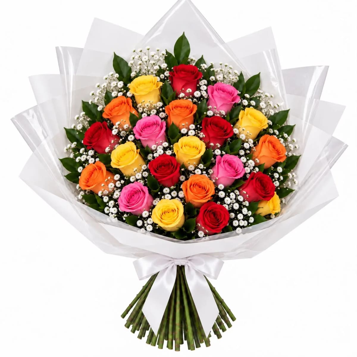 Buquê de 24 Rosas Coloridas