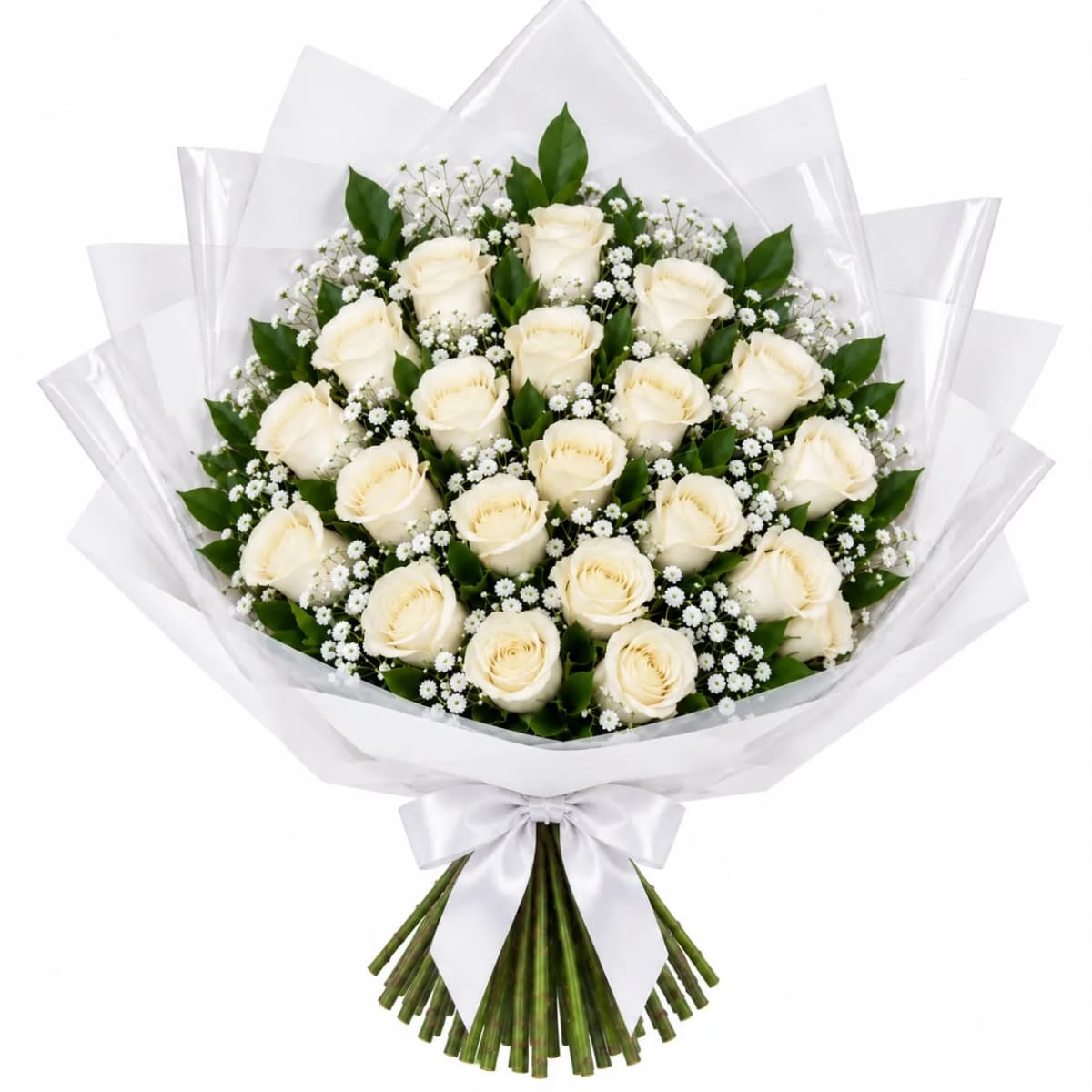 Buquê de 24 Rosas Brancas