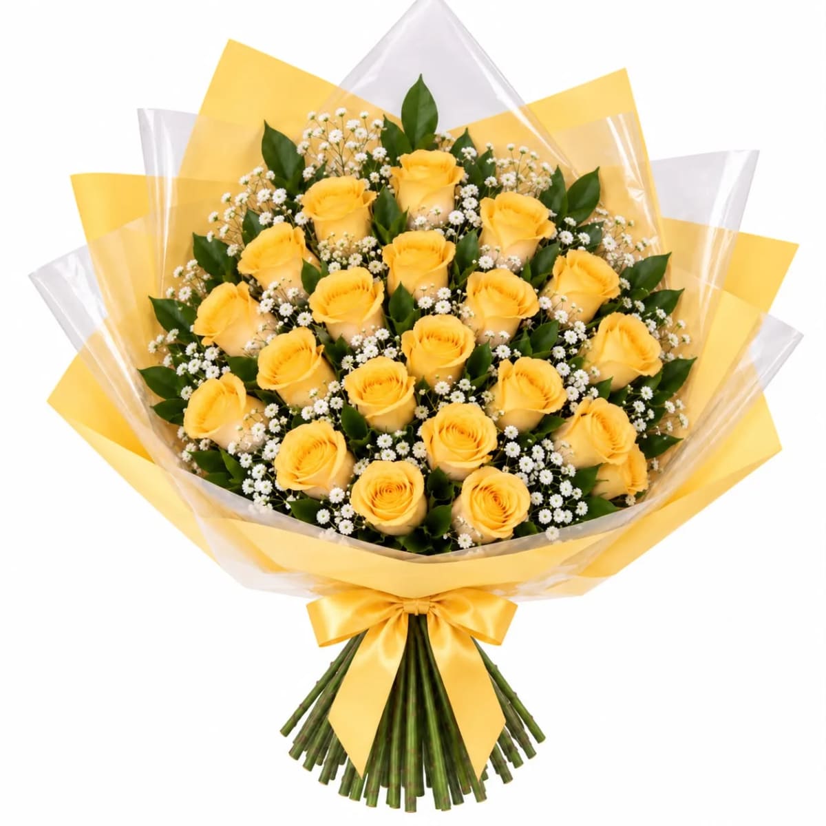 Buquê de 24 Rosas Amarelas