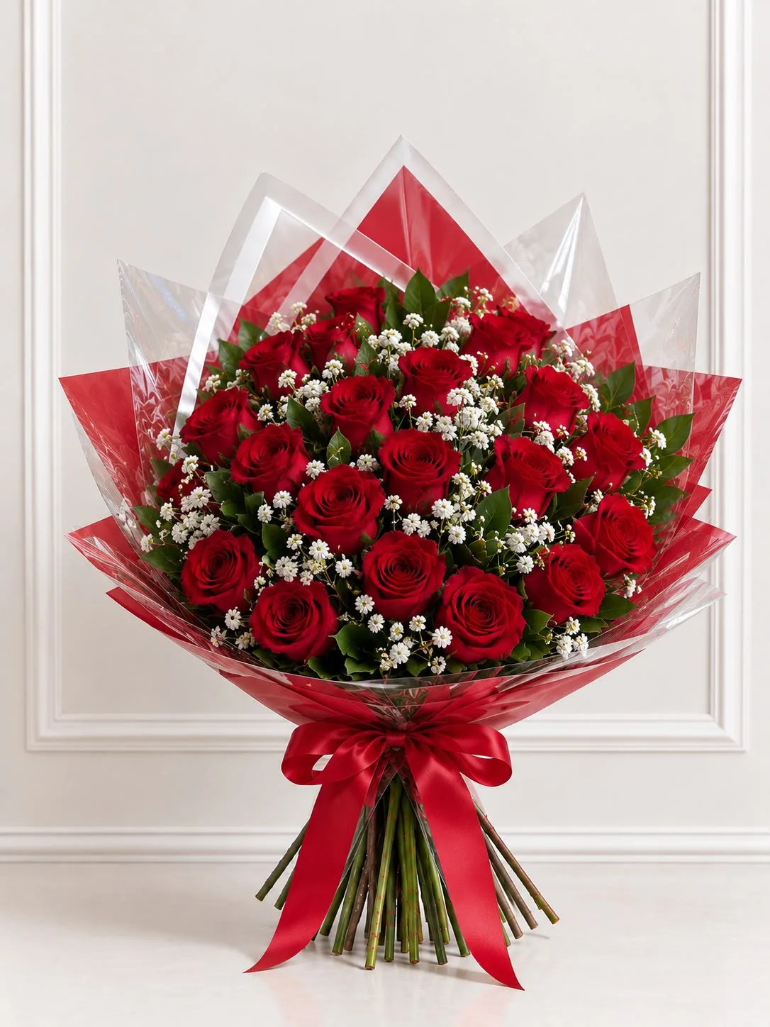 Buquê de 24 Rosas Nacionais Vermelhas