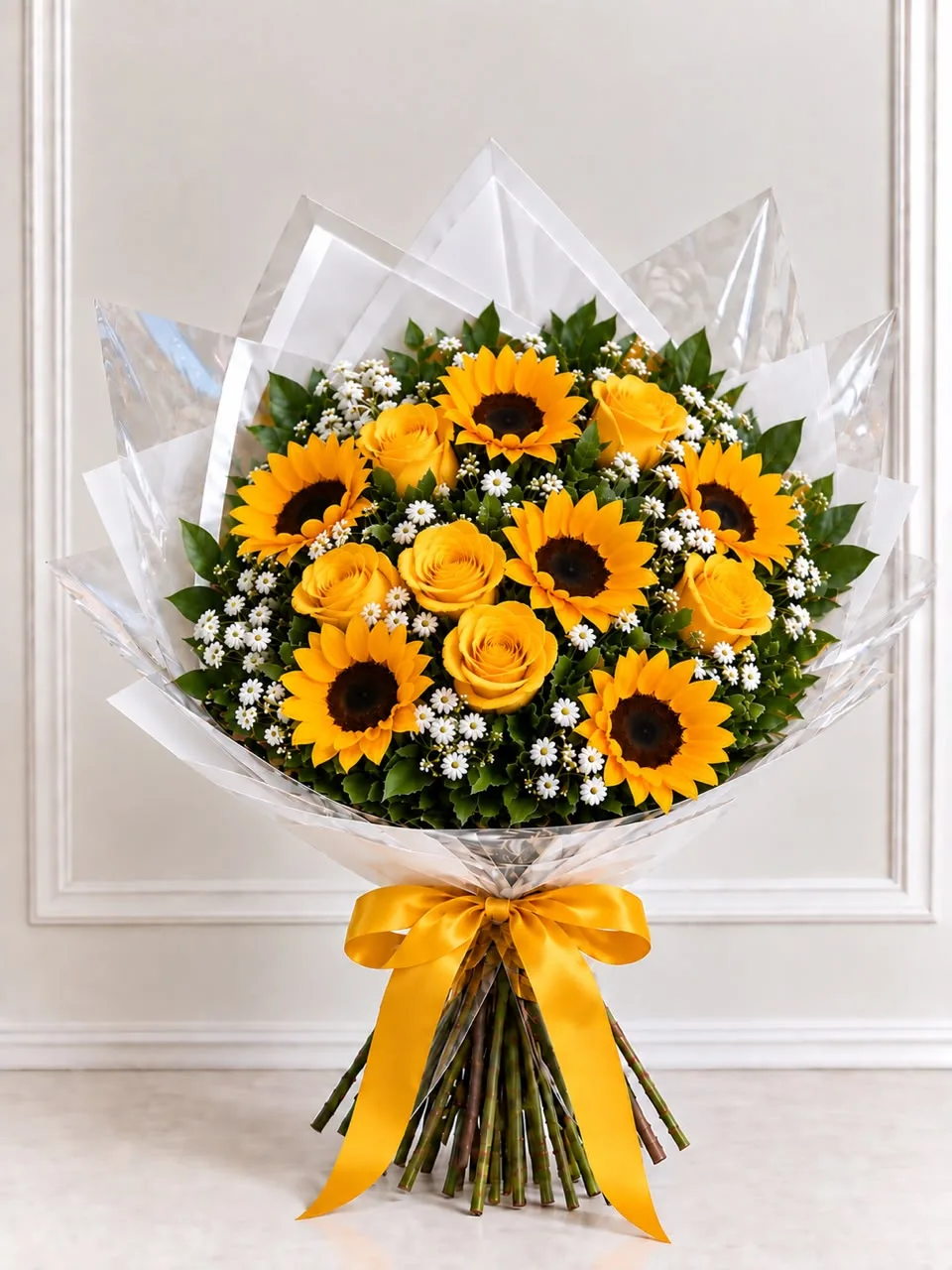 Rosas Amarelas com Girassóis